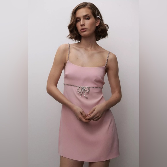 NWT Sachin & Babi Scoop-Neck Bow Mini Dress - Picture 3 of 7